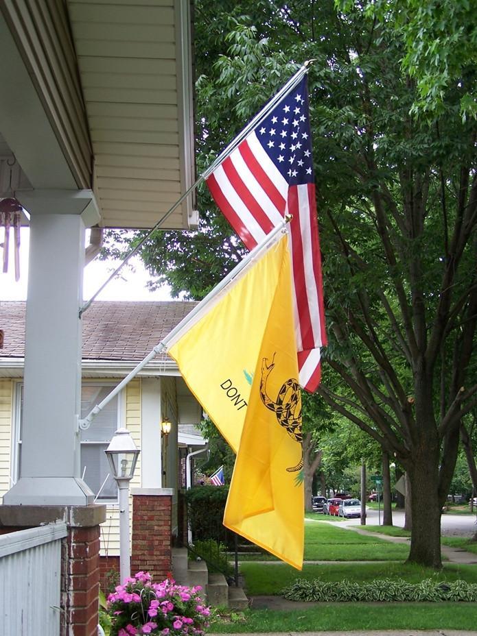 3x5Ft Embroidered USA & 2x3Ft Gadsden Flag Combo