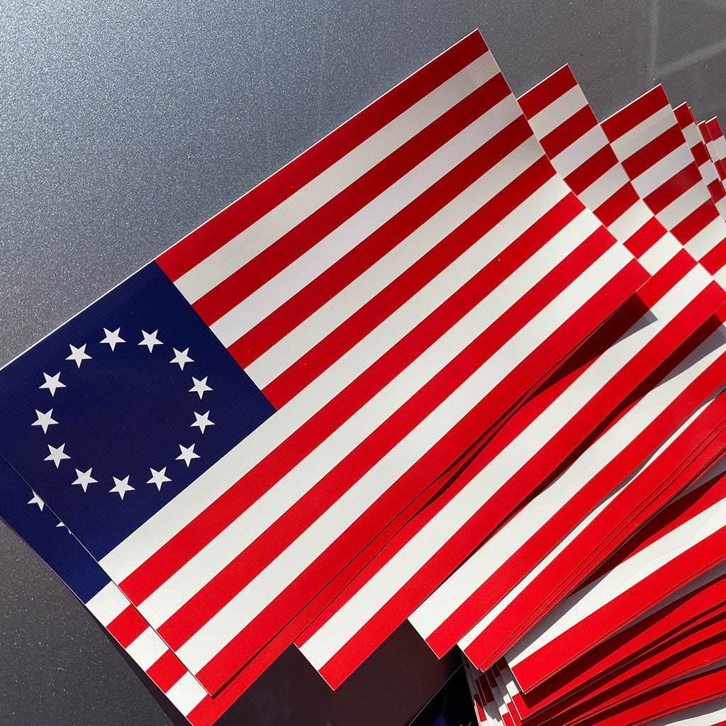 Betsy Ross Flag Stickers - 4x8"