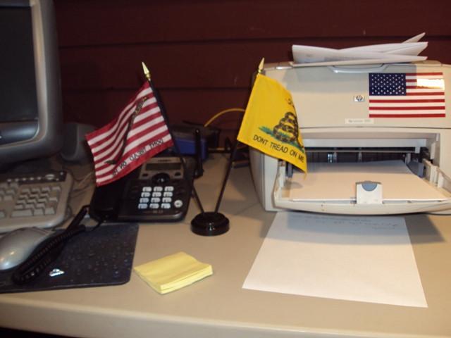 Navy Jack & Gadsden Desk Flag Set