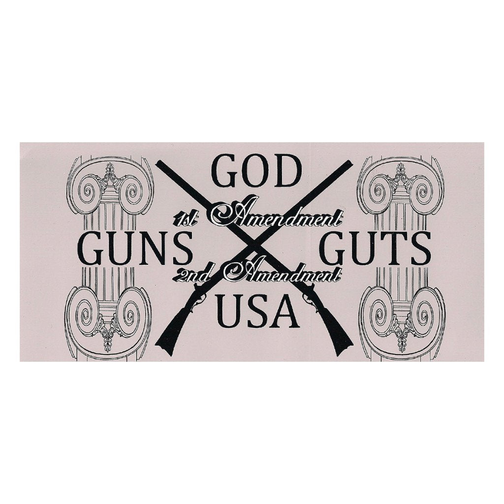 God Guns Guts 2A Sticker - 4"x8"