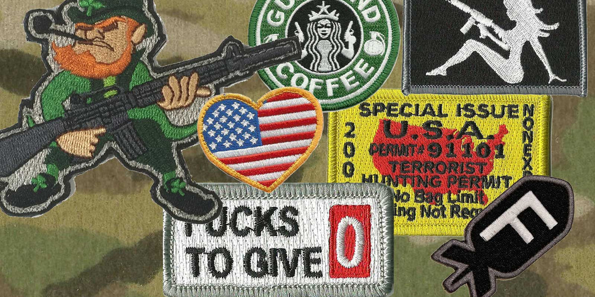 Shooting And Gun Tactical Patches Velcro Brand Fastener ( Lot of 9 )