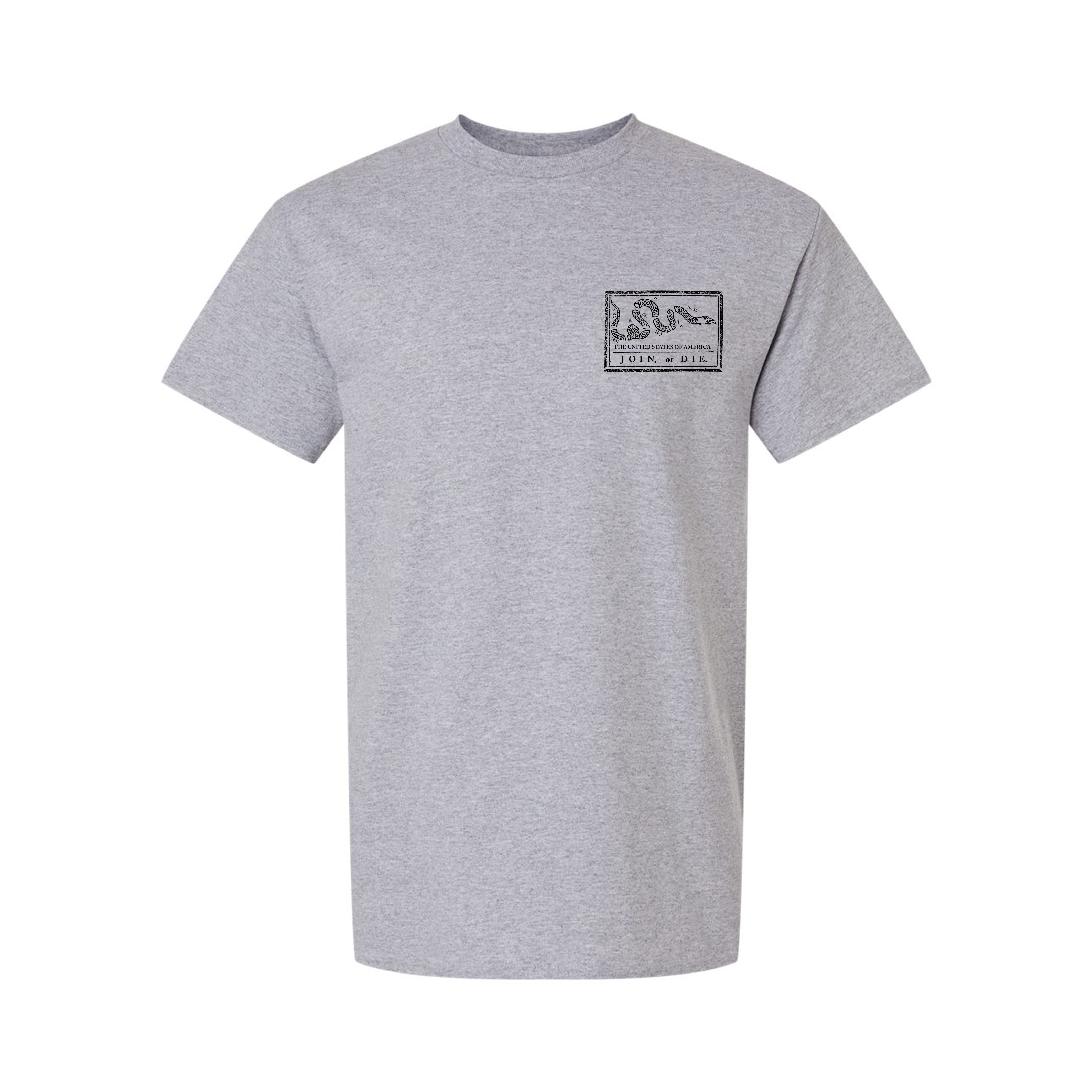 Join or Die T-Shirt - Ben Franklin Woodcut