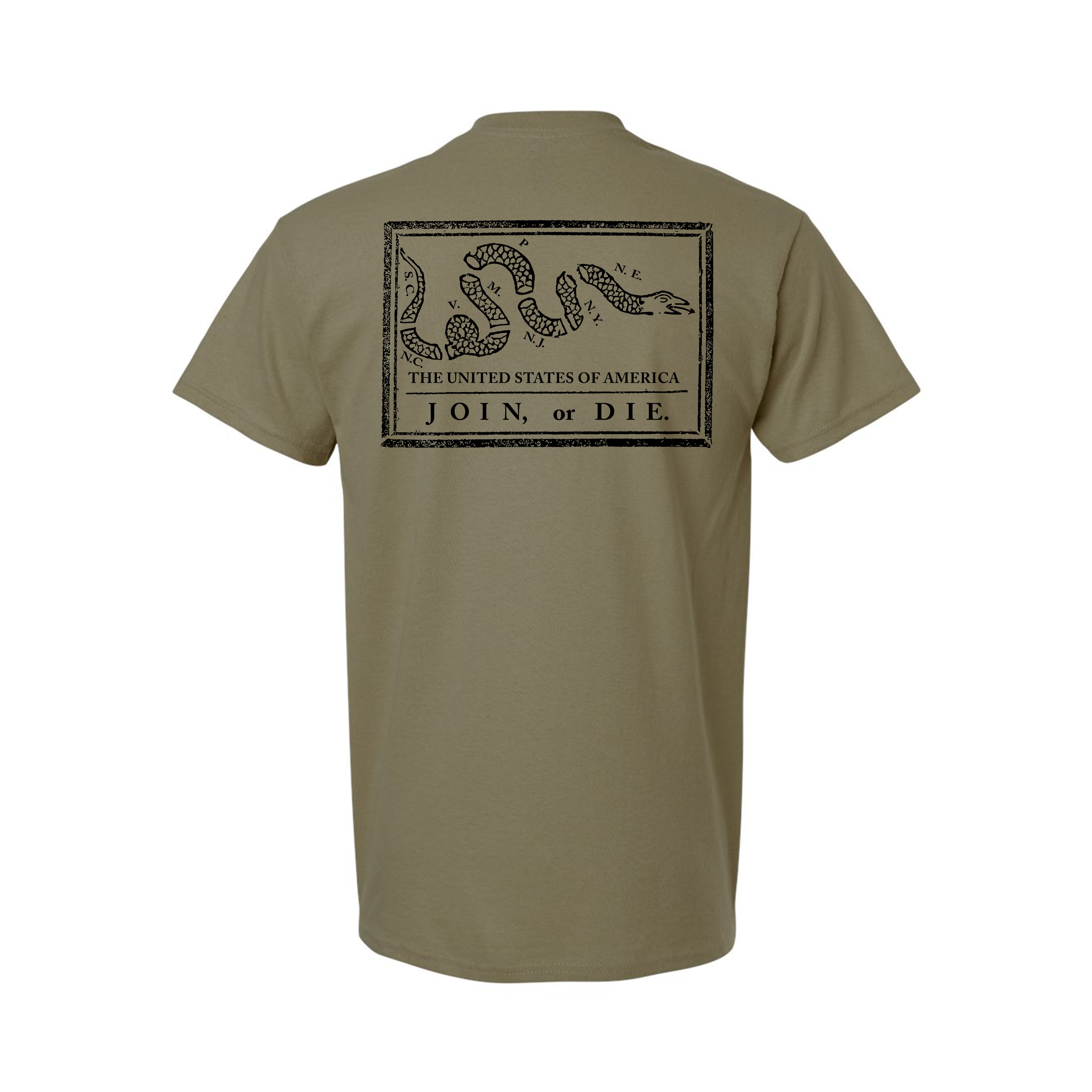 Join or Die T-Shirt - Ben Franklin Woodcut