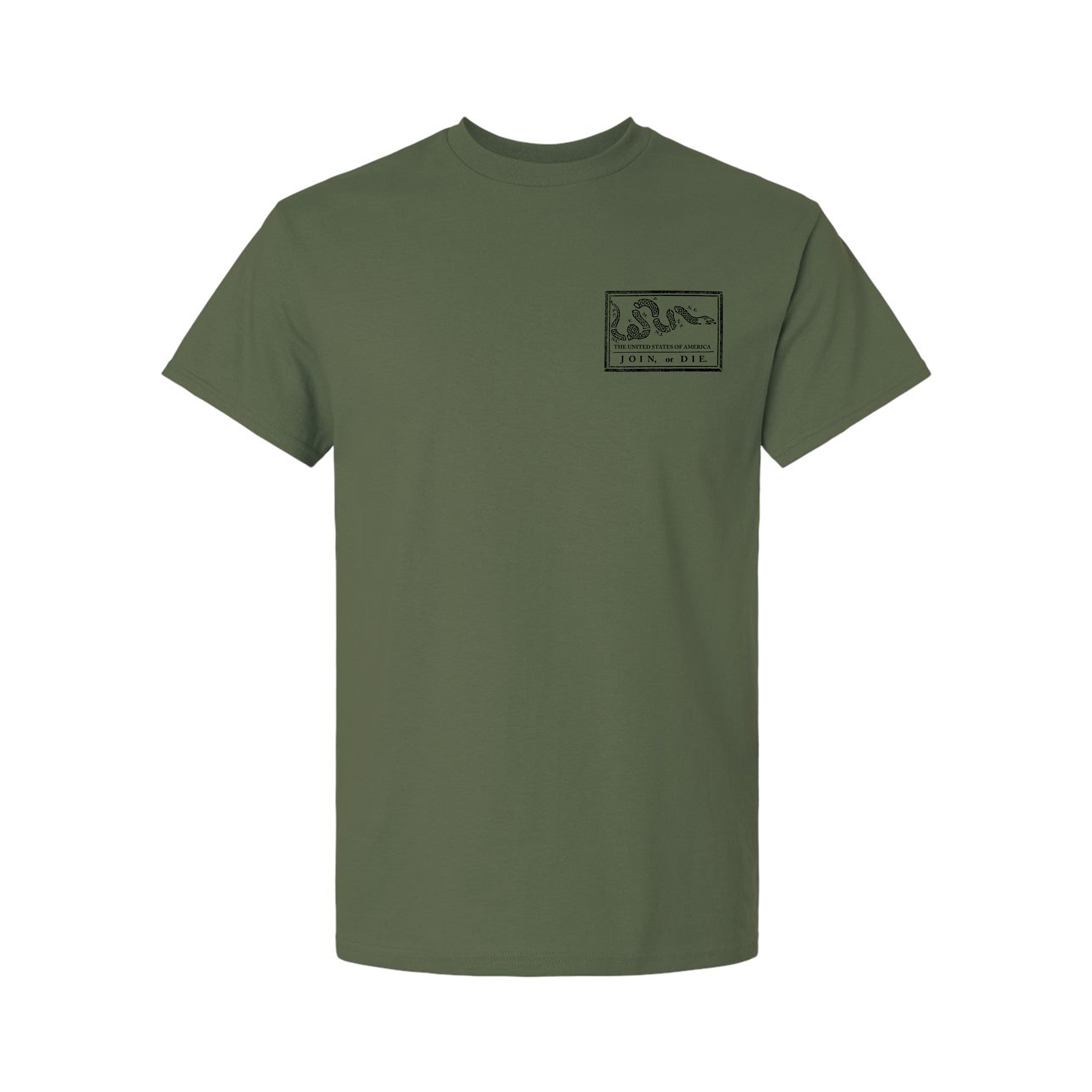 Join or Die T-Shirt - Ben Franklin Woodcut