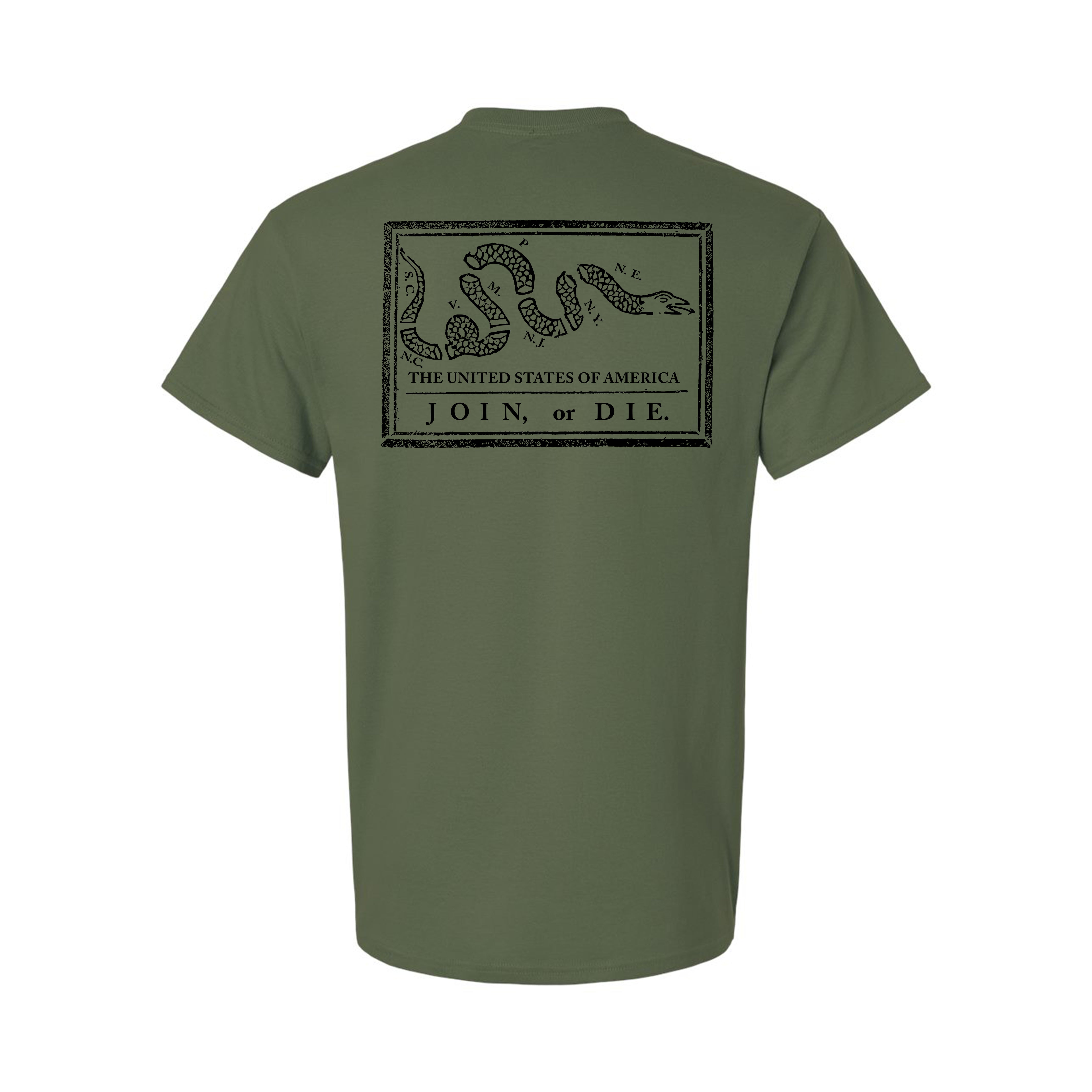 Join or Die T-Shirt - Ben Franklin Woodcut
