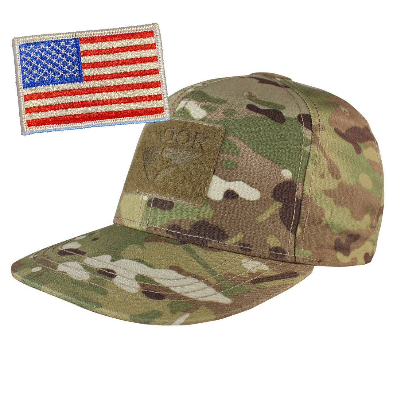 Clearance: Condor MULTICAM Flat-bill Trucker Cap - w USA Patch