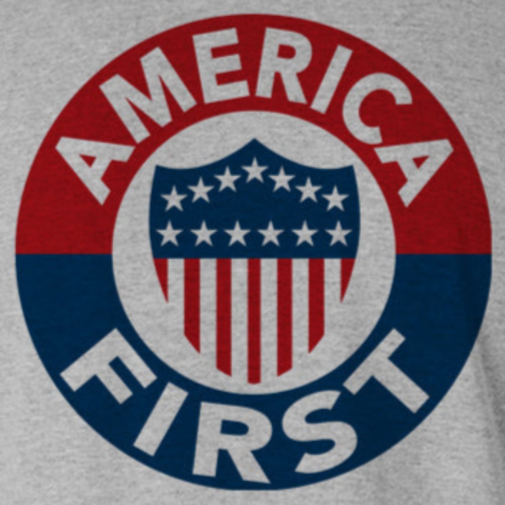 America First! - Athletic Grey T-Shirt 100% Made in USA