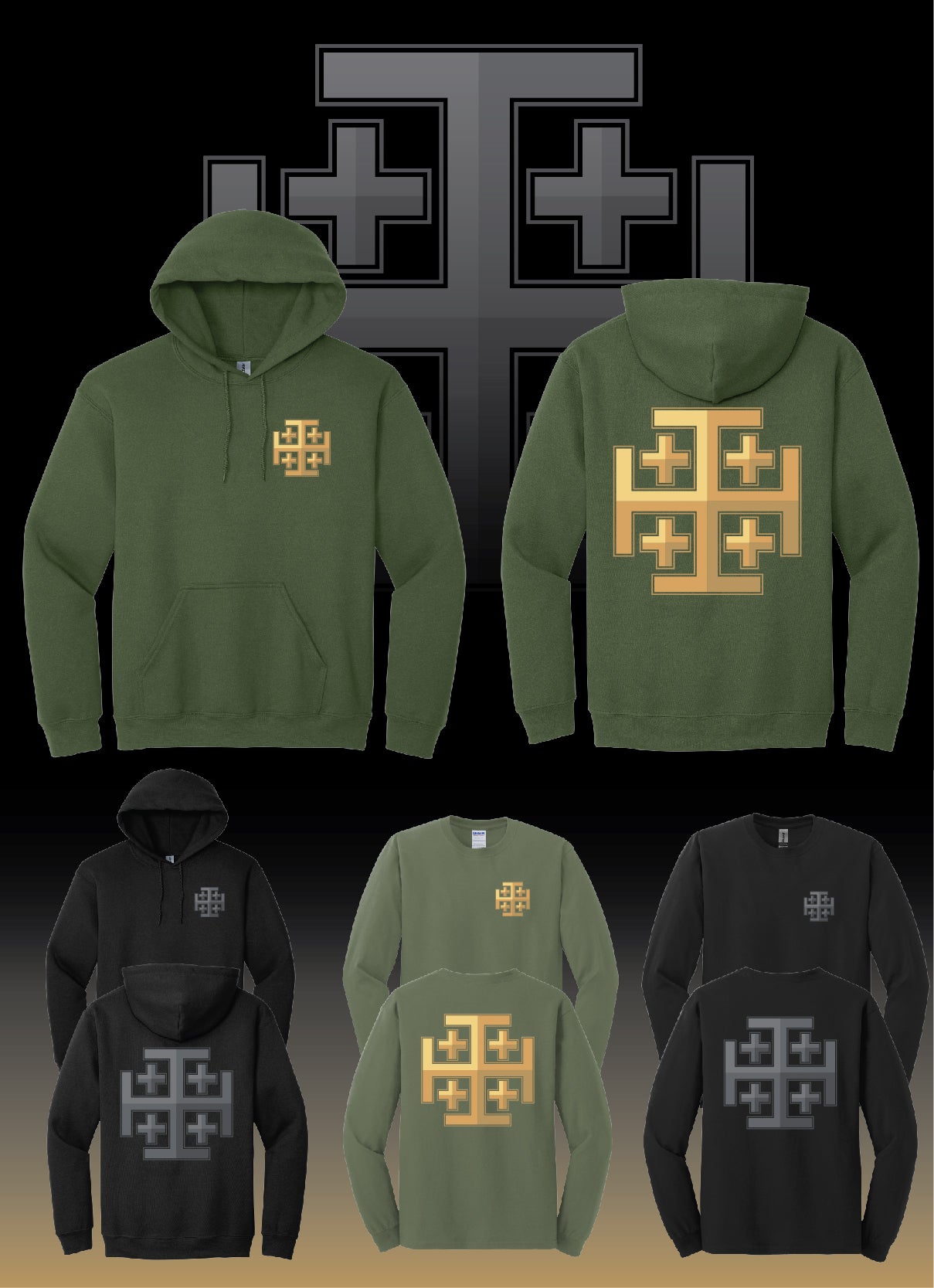 Jerusalem Cross Longsleeve T-Shirts