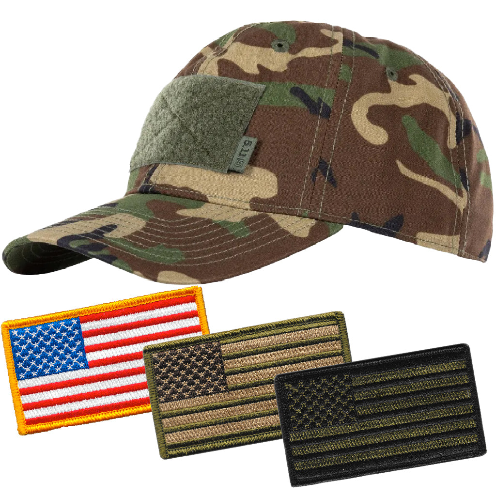 Woodland Camo Tactical Cap Pick Your Patch