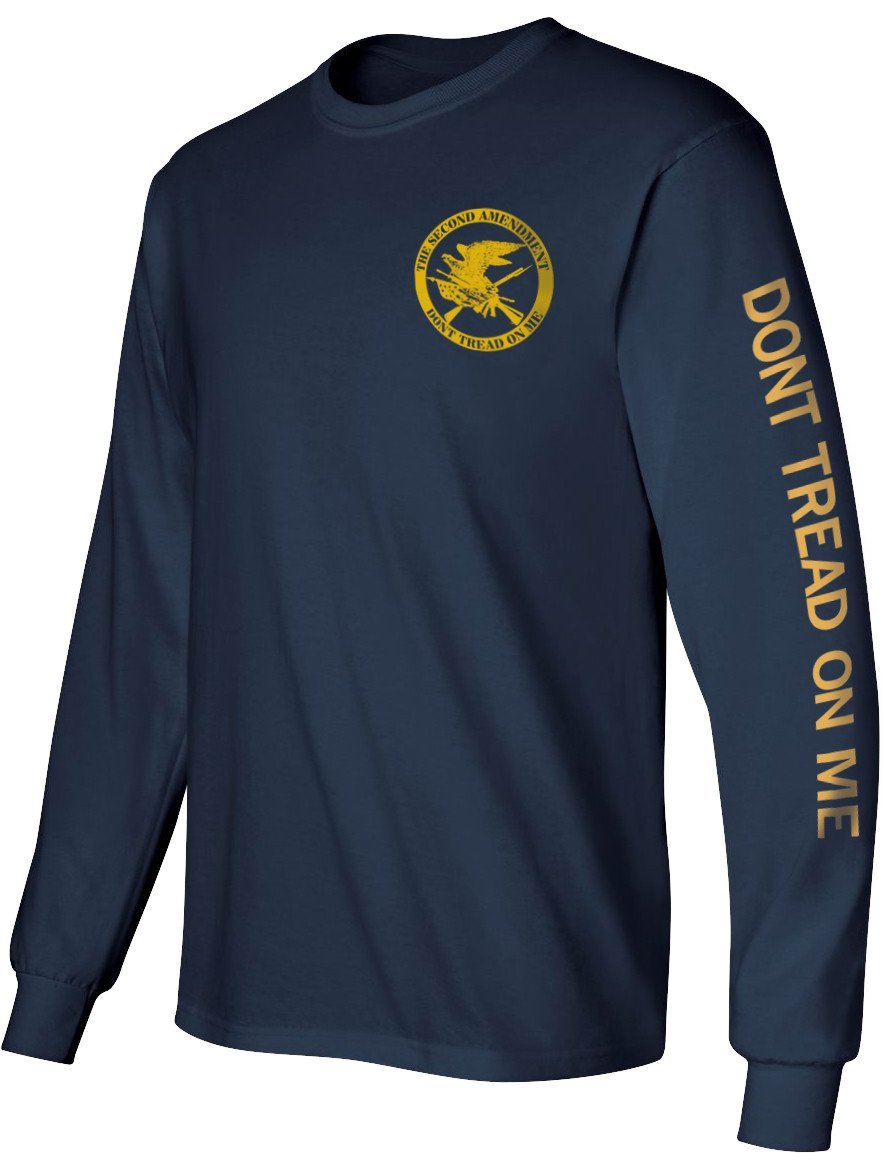 Right to Bear Arms Longsleeve T-Shirt - Blue and Gold