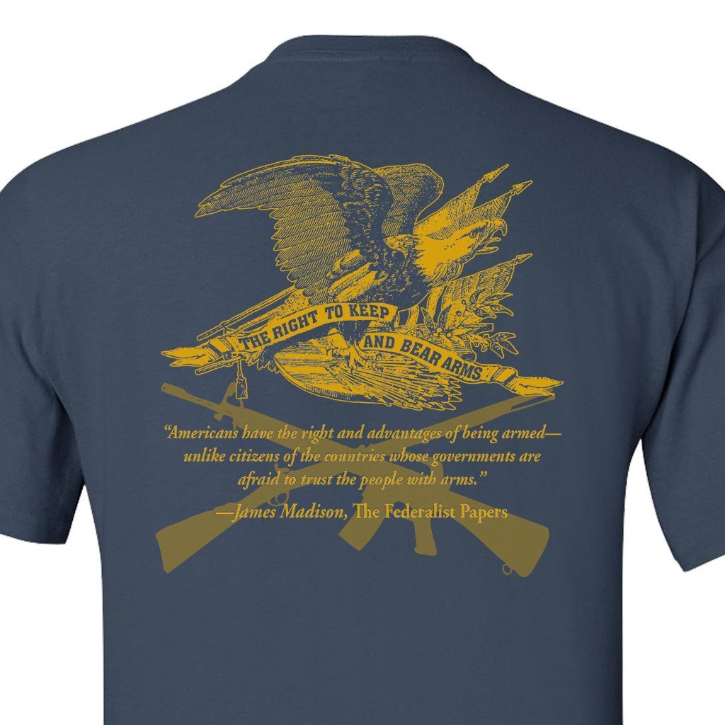 Right to Bear Arms Blue and Gold T-Shirt