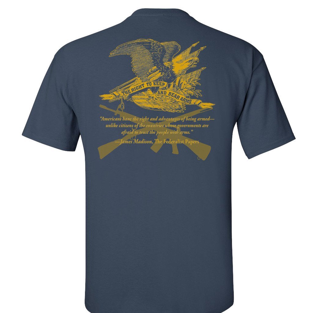 Right to Bear Arms Blue and Gold T-Shirt