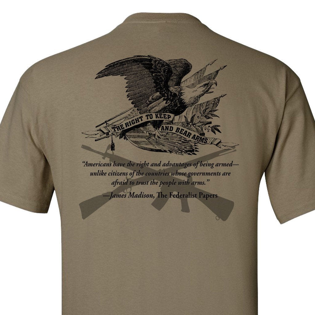 Coyote Brown Tri Blend T-Shirt w/Flag on The Right Arm
