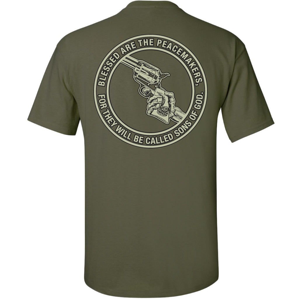Blessed are The Peacemakers - Military Green T-Shirt