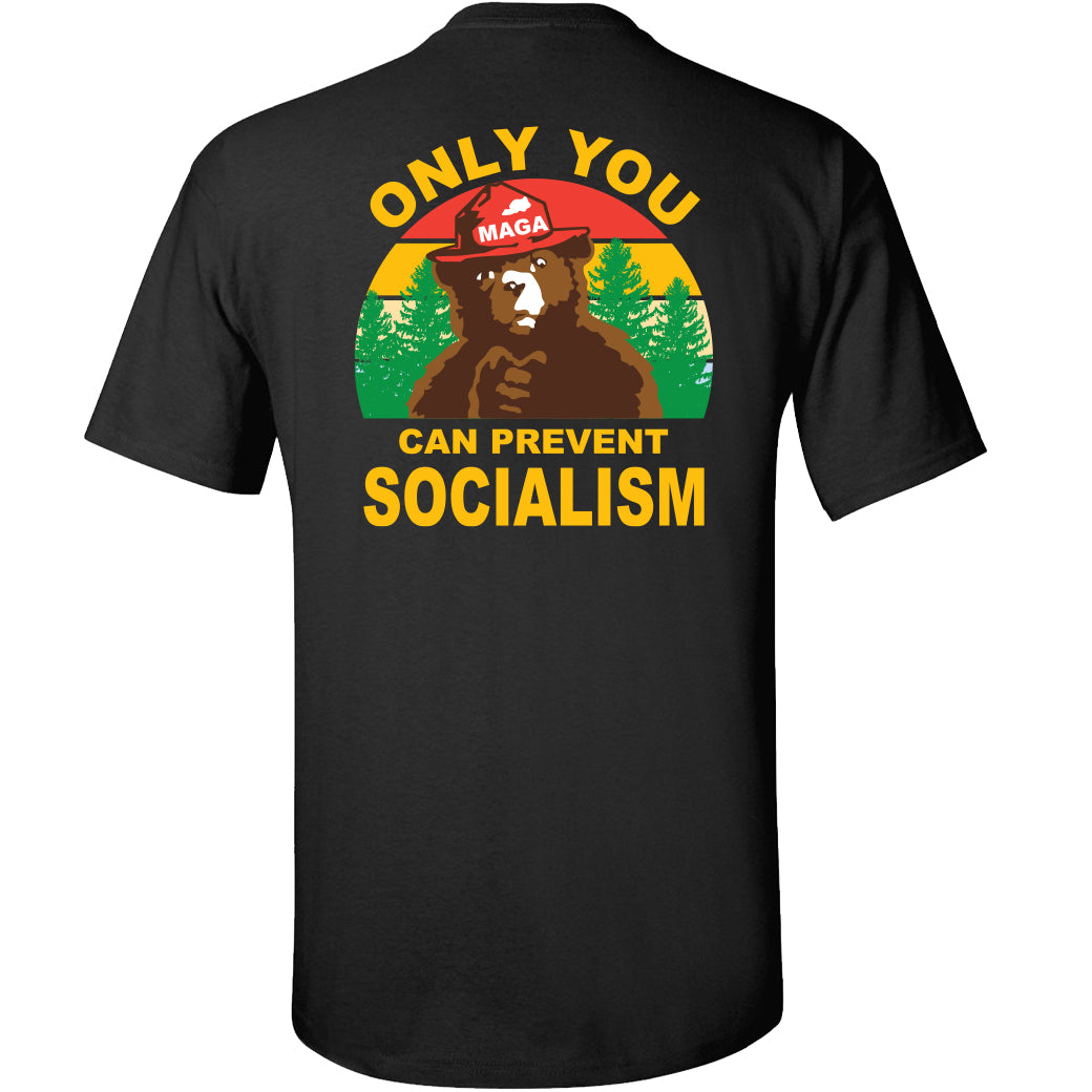 Smokey "Only You Can Prevent Socialism" Black T-Shirt