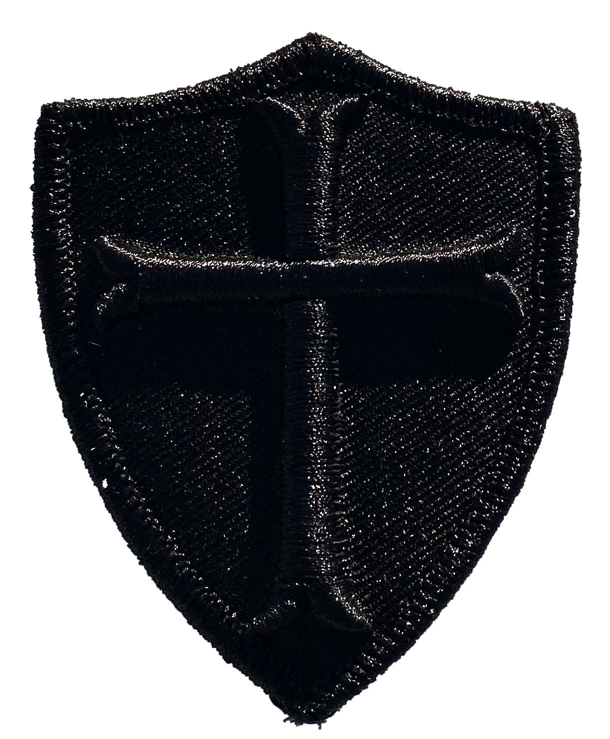 3" x 2" All-Black Crusader Shield