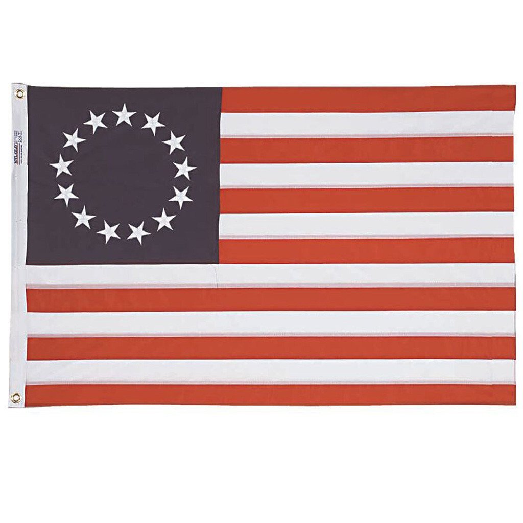 Betsy Ross Embroidered Nylon Flag - Annin Co.: 3 Sizes Available