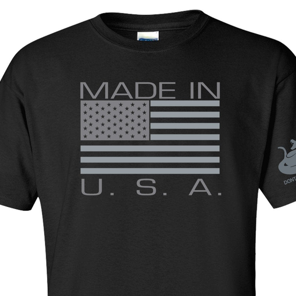 Made in USA Black T-Shirt — Gadsden and Culpeper