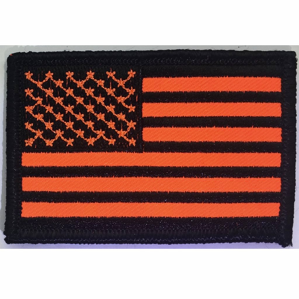 2"x3" Tactical USA Patch - Blaze Orange