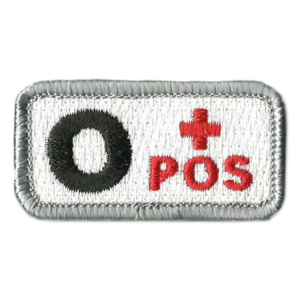 Patch Brodé Tactique Groupe Sanguin O+ (O Positif) - Style Militaire Camo - 5x2,5 Cm - 3