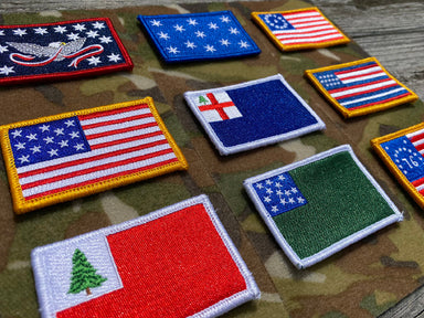 American Flag Patches - Embroidered Versions - Waving USA Flag Patch