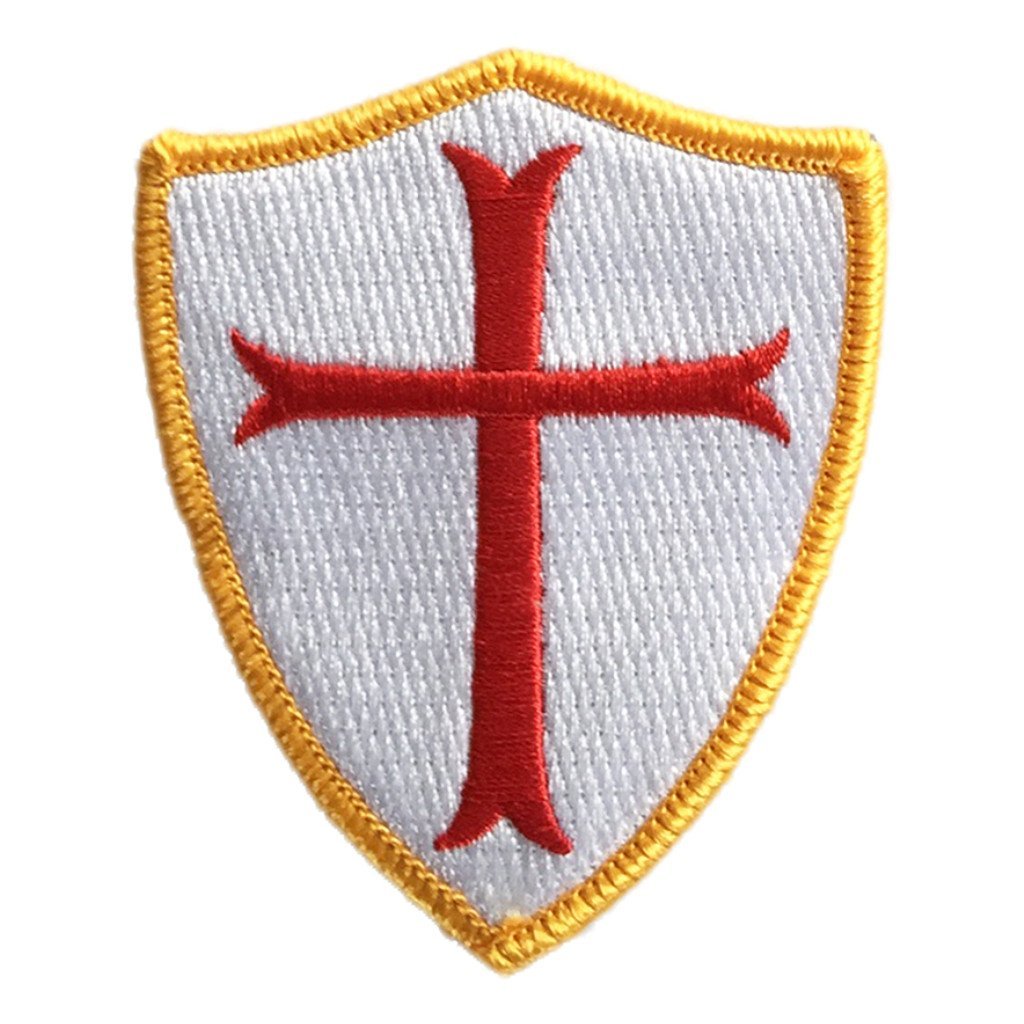 Knights Templar Cross Shield Badge Iron on Sew on Embroidered Patch Knights Templar Cross Shield Badge Iron on Sew on Embroidered Patch