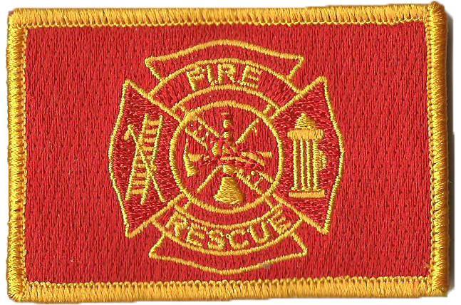 3 FR Patches Tags 1.25 Fire Resistant Retardant FRC Red on White