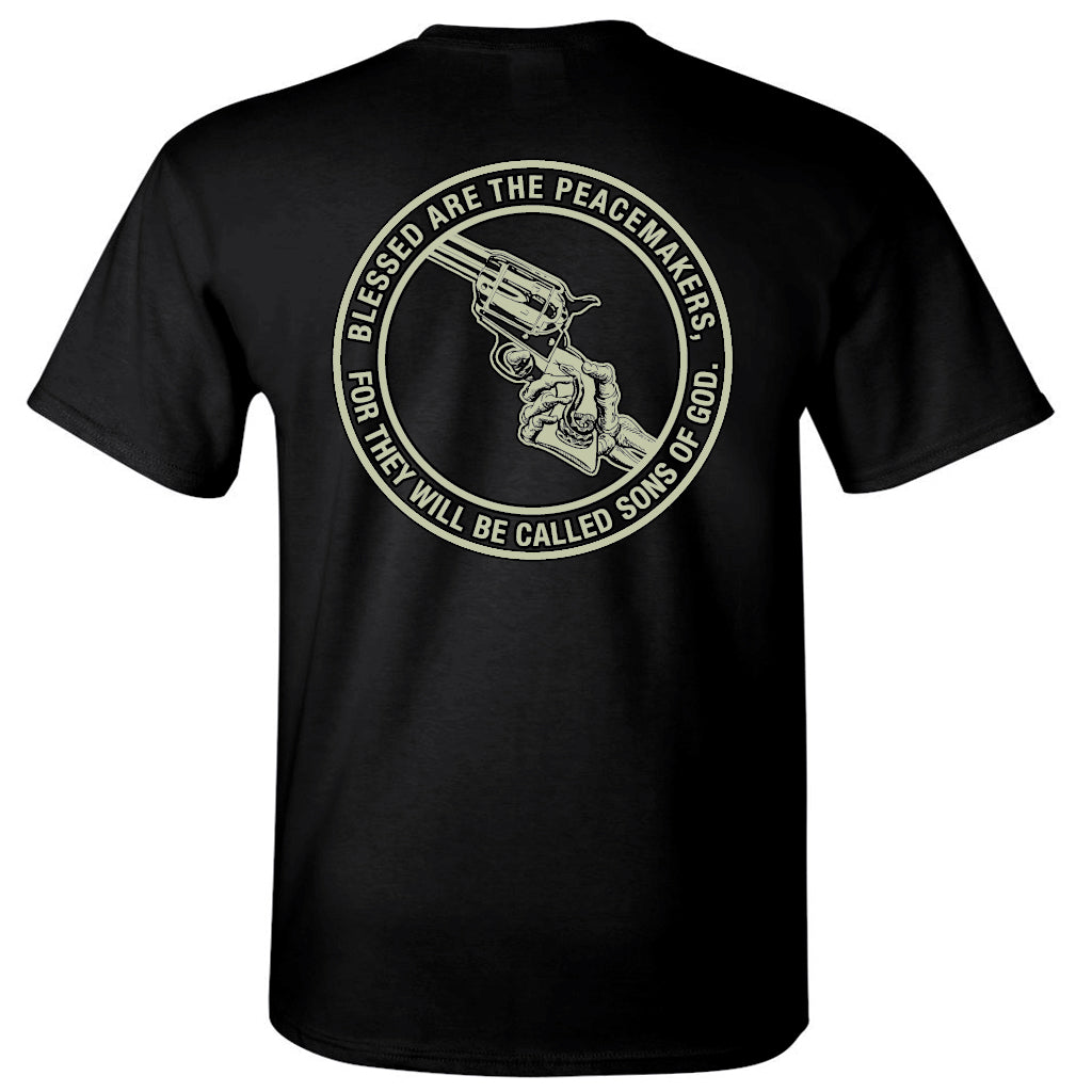 Blessed are The Peacemakers - Black Pocket T-Shirt