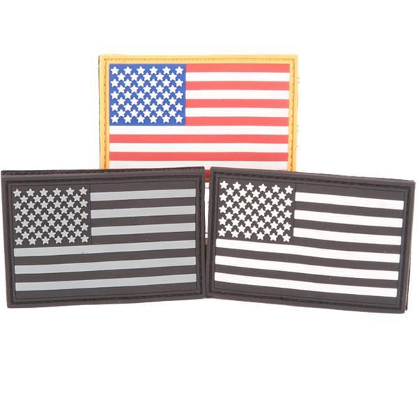 Tactical USA Flag Patch -Subdued Silver- Velcro American Flag