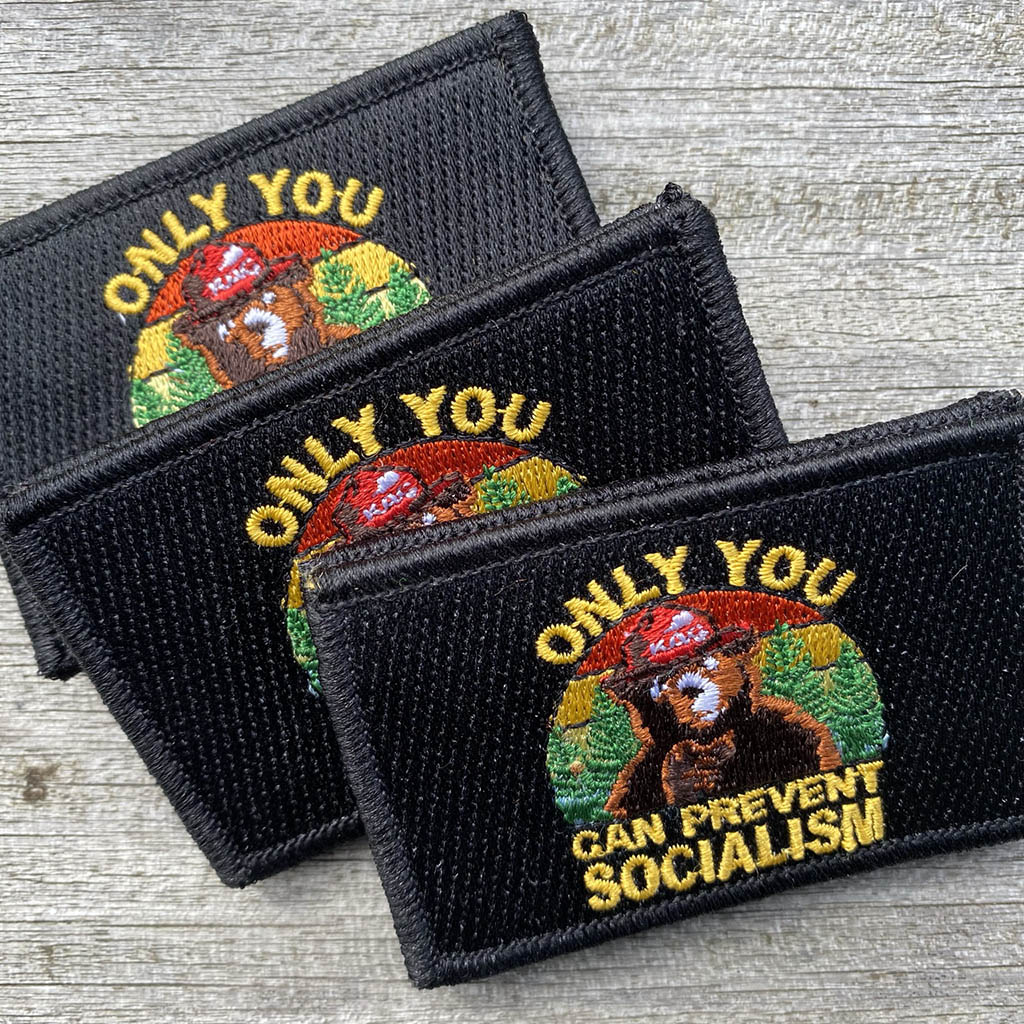 thumbnail image 2 of Funny Tactical Patch: Only You Can Prevent Communism Bear Parody Hook And Loop Patch 2 of 13