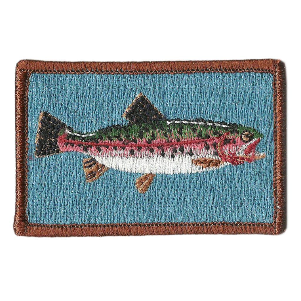 Trout Striped Fly Fishing Embroidered Patch Iron On 4 X 2 Fisherman Blk