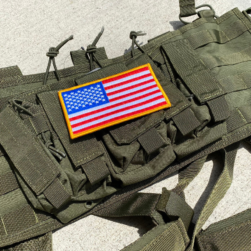 PVC Large 3x5 Inch Color Tactical Us USA Flag (Hook/Loop) Patch