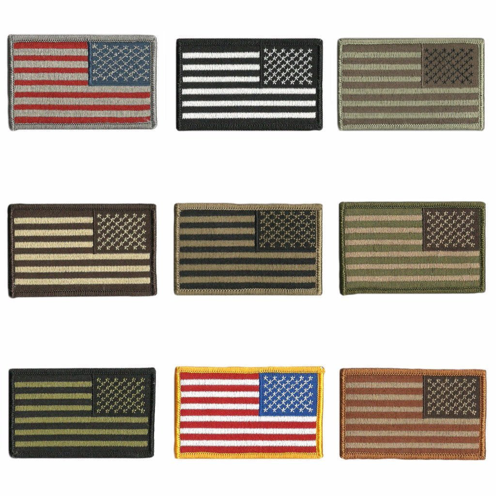 Tactical US American Flag Patch (With Velcro) Subdued Olive Drab 2 x 3 3/8
