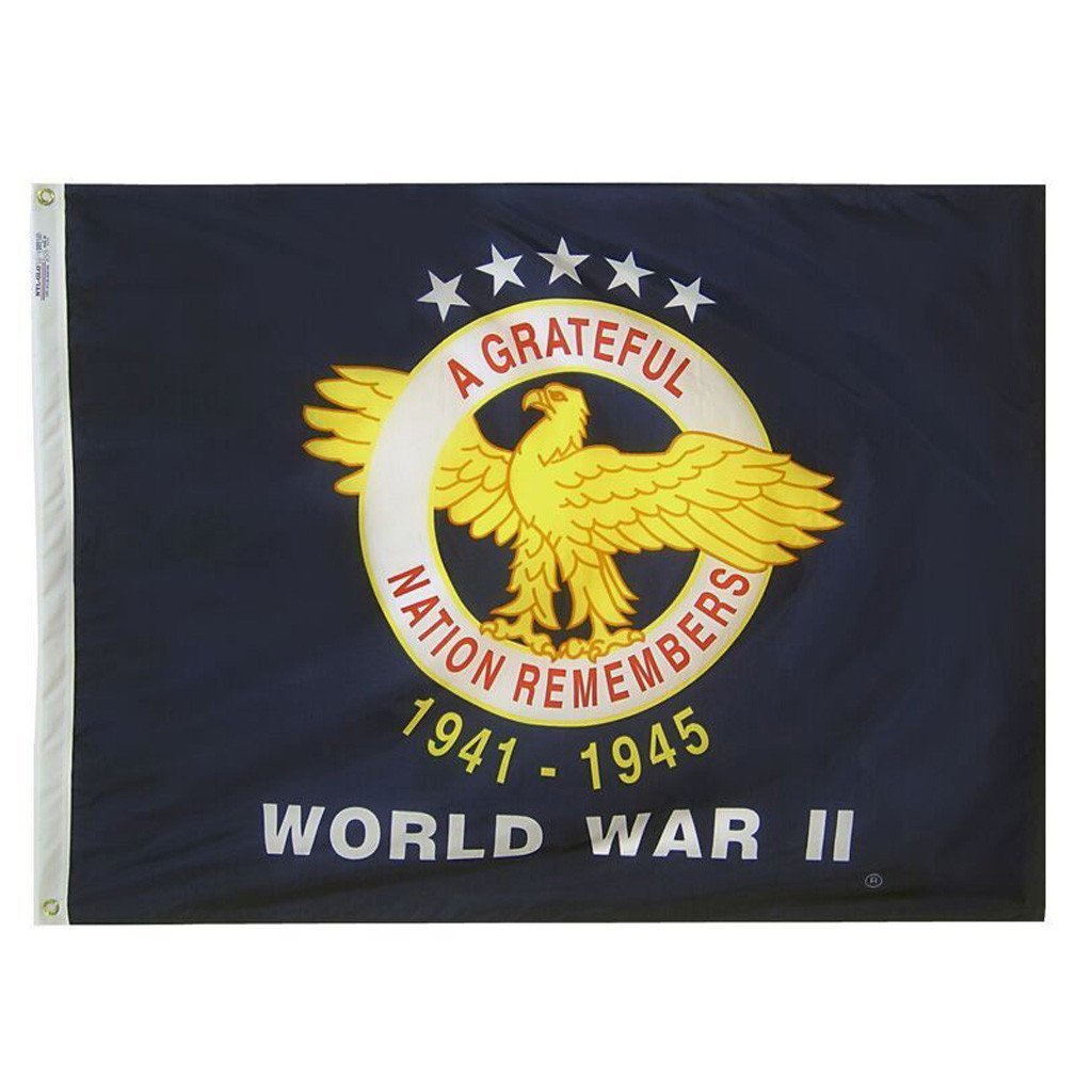 3x4 Ft World War II COMMEMORATIVE Nylon Flag - Annin Co.
